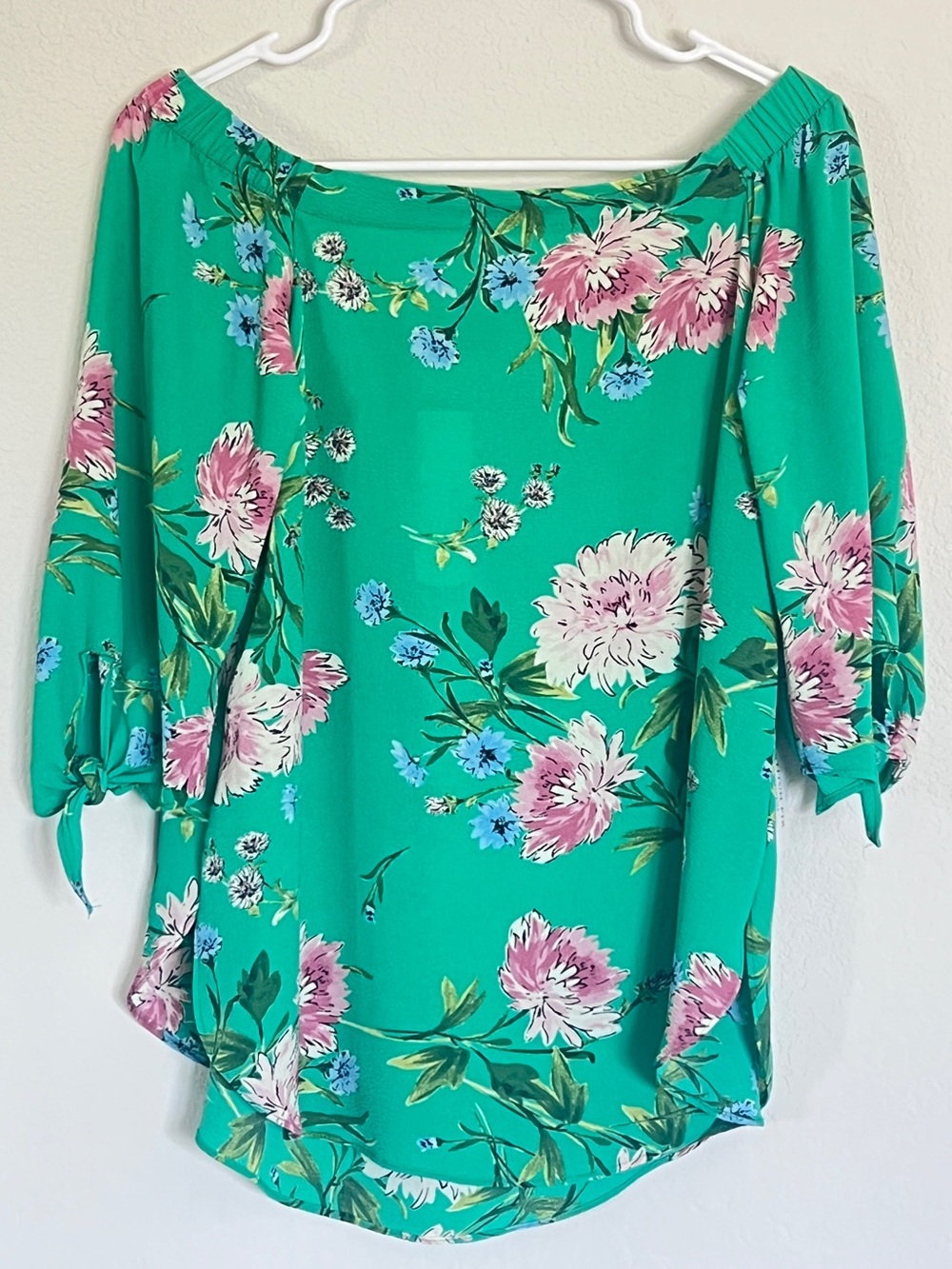 NWT Status Green Floral Off-Shoulder 3/4 Sleeve, Women's Top, Size S